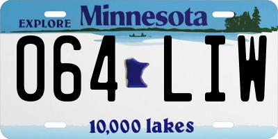 MN license plate 064LIW