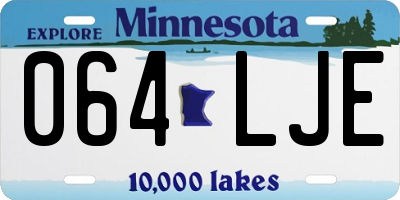 MN license plate 064LJE