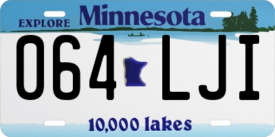 MN license plate 064LJI