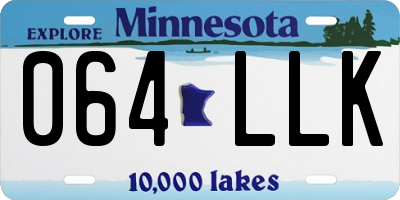 MN license plate 064LLK