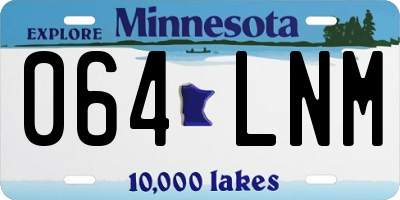 MN license plate 064LNM
