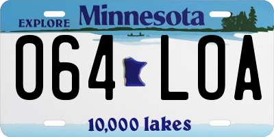 MN license plate 064LOA