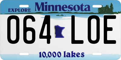MN license plate 064LOE