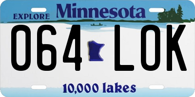 MN license plate 064LOK