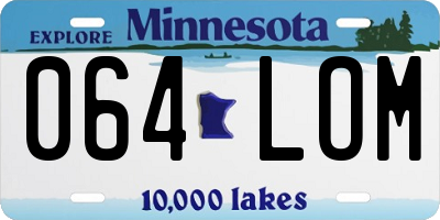 MN license plate 064LOM