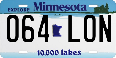 MN license plate 064LON