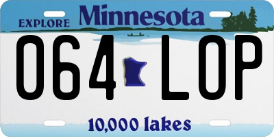 MN license plate 064LOP