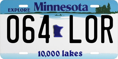 MN license plate 064LOR