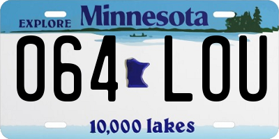 MN license plate 064LOU