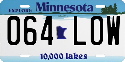 MN license plate 064LOW