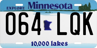 MN license plate 064LQK