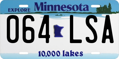 MN license plate 064LSA