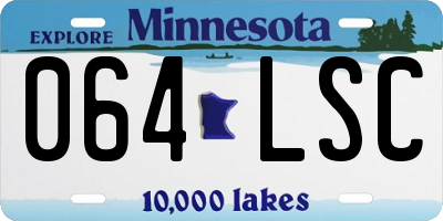 MN license plate 064LSC
