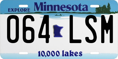 MN license plate 064LSM