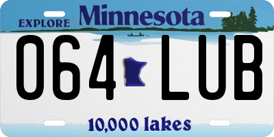 MN license plate 064LUB