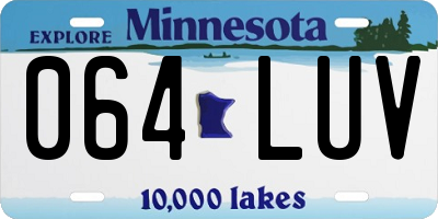 MN license plate 064LUV