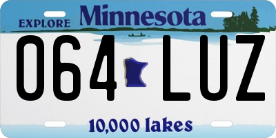 MN license plate 064LUZ