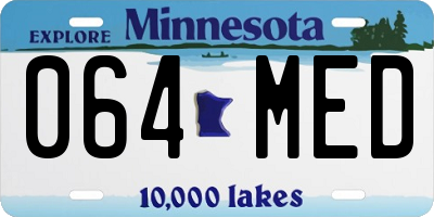 MN license plate 064MED