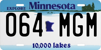 MN license plate 064MGM