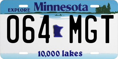MN license plate 064MGT