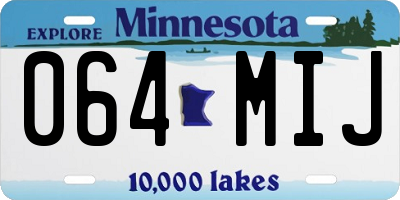MN license plate 064MIJ