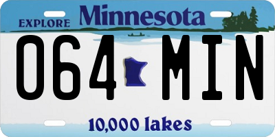 MN license plate 064MIN