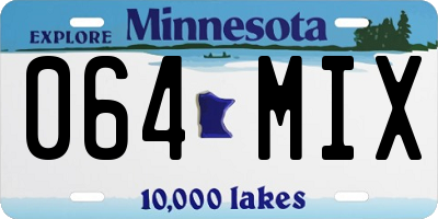 MN license plate 064MIX