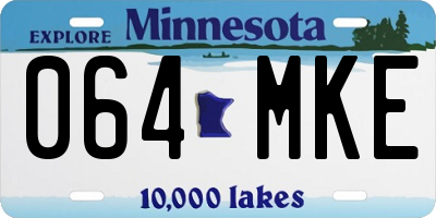 MN license plate 064MKE