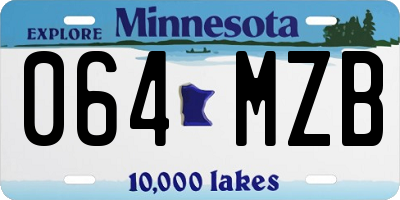 MN license plate 064MZB