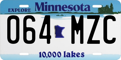MN license plate 064MZC