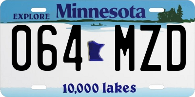 MN license plate 064MZD