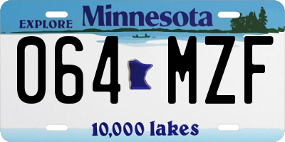 MN license plate 064MZF