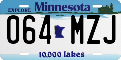 MN license plate 064MZJ
