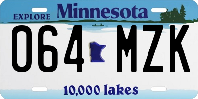 MN license plate 064MZK