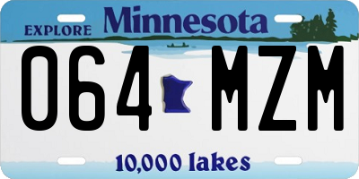 MN license plate 064MZM