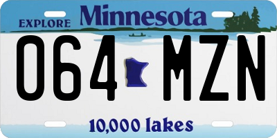 MN license plate 064MZN