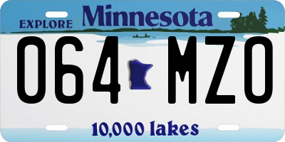 MN license plate 064MZO