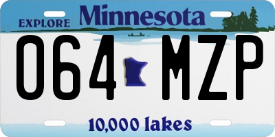 MN license plate 064MZP