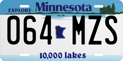 MN license plate 064MZS