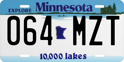 MN license plate 064MZT