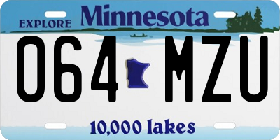 MN license plate 064MZU