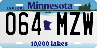MN license plate 064MZW