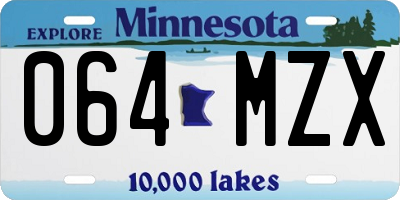 MN license plate 064MZX
