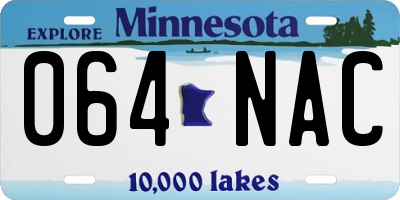 MN license plate 064NAC