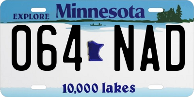 MN license plate 064NAD