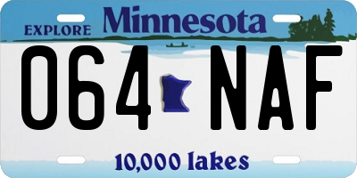 MN license plate 064NAF