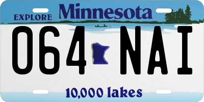 MN license plate 064NAI