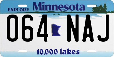 MN license plate 064NAJ
