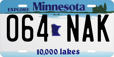 MN license plate 064NAK