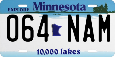 MN license plate 064NAM